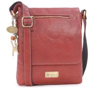Catwalk Collection Handbags - Women's Leather Anti Theft Crossbody Bag - Medium Messenger Bag - Adjustable Shoulder Strap - Anja - Red