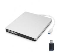 ANJAMI External CD DVD Drive USB 3.0 Type-C Portable Burner for Laptop Mac | Slim DVD Player CD DVD +/-RW Drive CD Burner Reader Writer Recorder for Desktop PC MacBook Windows 11/10/8/7 Linux OS Apple
