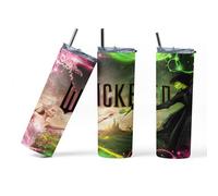 anjeca Wicked The Movie, Water Bottle Tumbler for Girls Set, Fantasy Design with Straw Gift Wizard of Oz Ariana Grande x1