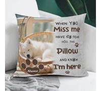 AnJeey Customised Dog Memorial Pillow - Personalised Pet Photo & Name - Double-Sided Printed Keepsake Gift for Deceased Pets - Sympathy Gift for Pet Loss, Condolence Present for Dog Owners