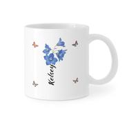 AnJeey Personalised Birth Flower Mug - 11oz Custom Mother's Day Gift for Daughter - Unique Birthday Present from Mom - Friendship Keepsake with Name & Date
