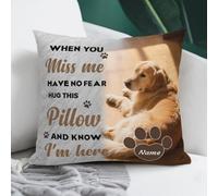 AnJeey Personalised Dog Pillow with Custom Photo & Name - Double-Sided Pet Memorial Gift - Bereavement Keepsake for Deceased Dogs - Comfort Gift for Grieving Pet Owners, Cat Lovers