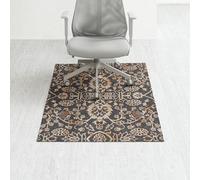 Anji Mountain Chair Mat Rug'd Collection, 1/4" Thick - For Low Pile Carpets & Hard Surfaces, Alhambra , Black Floral Print