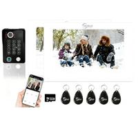 ANJIELO SMART Video Doorbell Camera, 2 Units, 7 Inch Touch Monitor with Wired 1080P TUYA WiFi Doorbell System, Support Fingerprint, RFID Card, Password Motion Detection (White)