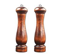 Anjing 2 Pcs Manual Pepper Mill Shaker Retro Wooden Salt and Pepper Grinder Household 8 Inch Spice Mills Shakers