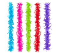 Anjing 5 Pcs Feather Boa Multicolor Feather Boas for Crafts Party Supplies Costume Girls Dress up(2M per Color)