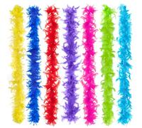 Anjing 7 Pcs Feather Boa for Women Multicolor Feather Boas for Crafts Party Supplies Girls Dress up Costume (2M per Color)