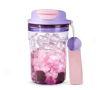 Anjing Coffee Travel Mug 480ml - Dual Drinking Modes Portable Water Bottle - Leak-proof Flip Top Reusable Cup for Students, Car and Outdoor Sports Purple