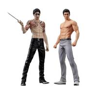 Anjinguang 2PCS Anime Illustration Kiryu Kazuma Figure Original Painting Figurine Goro Majima Action Figure Standing Pose PVC Statue Desktop Ornaments Gifts 17CM