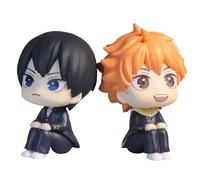 Anjinguang 2pcs/set Haikyuu Figure Hinata Syouyou Statue Figure Model 12cm Haikyuu!!! Figurine Collectible PVC Sitting Pose Sculpture Desktop Ornament