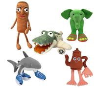 Anjinguang 5pcs Brainrot Animals Plushies Tung TungTung Sahur Plush Stuffed Soft Pillow Tralalelo Tralala/Boneca Ambalabu Anime Plush Figure Cushion Home Sofa Decoration