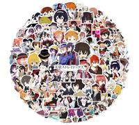 Anjinguang Anime Bungo Stray Dogs Backpack Dazai Osamu Edogawa Rampo Bag Schoolbag Bookbag Travel Laptop Bag Lunch Bag Waterproof Stickers(100pcs) Back to School Gift for Boys Girls