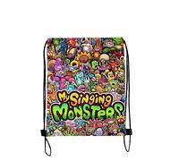 Anjinguang Anime Drawstring Backpack for Kids,My Singing Monsters Drawstring Bag,Cartoon Rucksack for Student Sports Travel Gym 48 * 32cm