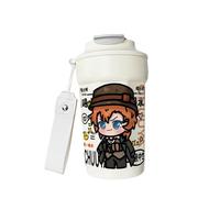Anjinguang Bungo Stray Dogs Mug,Thermal Coffee Mug,Dazai Osamu Nakahara Chuuya Anime Stainless Steel Cup,Keeping Warm 8-12h,Hot and Cold,Sports Office School Anime Gifts,Leak-Proof Travel Mug,480ml