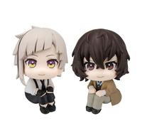 Anjinguang Dazai Osamu Look Up Figures Anime BSD Nakajima Atsushi Action Figure Statue Cute Cake Topper Anime Figurine Collectibles 2pcs