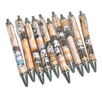 Anjinguang Haikyuu Merch Haikyu Pen/Ruler Stationery School Supplies Anime Shoyo Hinata Tobio Kageyama Cartoon Ballpoint Pens Black Ink 0.5mm for Boys Girls