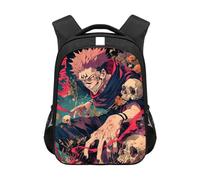 Anjinguang JJK Backpack Fushigura Megumi Sukuna Choso Figure Anime 3D Printed Schoolbag Cartoon Canvas Rucksack Casual Daypack Travelling Laptop Backpack(with Reflective Strip)