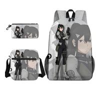 Anjinguang Kafka Hibino Backpack 3pcs Set Anime Kikoru Shinomiya/Soshiro Hoshina Schoolbag with Single Shoulder Bag and Pencil Case, Student Leisure Travel Book Bag