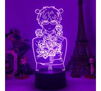 Anjinguang LED 3D Illusion Lamp Sleep Night Light Touch Anime Light Life of Saiki K Led Night Light for Bedroom Decoration Colorful Nightlight Anime Gift 3D Lamp Saiki K
