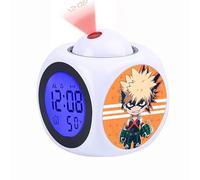 Anjinguang MHA Midoriya Izuku All Might Bakugo Katsuki Alarm Clock Anime MHA Electronic Digital Smart Sleeping Wake Up Clock Projection Children's Bedroom Decor Gifts Presents for Boys Girls Students