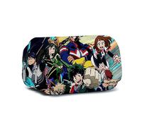 Anjinguang My Hero Academia Pencil Case MHA Pencil Case Anime Kids Pen Bag Stationery Case Double Layers Large Capacity Student Pencil Box Cartoon School Office Storage Pouch