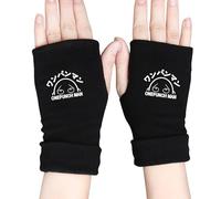 Anjinguang One Punch Man Gloves Saitama Anime Fingerless Gloves,Winter Warm Stretchy Knit Gloves Anime Cosplay Gaming Typing Outdoor for Men and Women