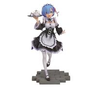 Anjinguang Rem Figure Statue, Remu Anime Figure Maid's Outfit Action Figurine 22cm Re 0 Standing Pose Model PVC Ornaments Collectible Gift
