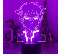 Anjinguang Saiki K Anime Lamp The Disastrous Life of Saiki K for Bedroom Acrylic 3D Lamp Decor Nightlight Kids Fans Birthday