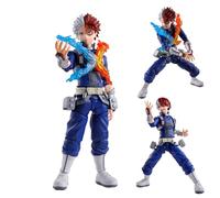 Anjinguang Todoroki Shouto Figure Model, Super Action Statue Multi Joint Movable Changeable Accessories Figure MHA Anime Figurine Desktop Decoration Collectible Gifts for Fans 15CM