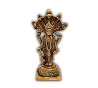 Anjini Brass Vishnu Sheshnaag Solid Murti Laxmi Narayan Idol Satyanarayan Fine Finishing Pital Statue for Home Mandir Daily Puja 5.1 Inches 370 Grams