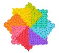 Anjinwiper 8 PCS Sensory Massage Puzzle Play Mat Textured Sensory Mats Silicone Training Tiles Soft Play Mat for Kids