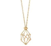 Anjiucc Crystal Holder Necklace - Stainless Steel Cage for Stone, Empty Crystal Cage Necklace for Women Men Adjustable Length, 1.9-2.7 in, Stainless Steel, No Gemstone