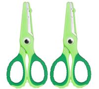 ANJOBIBI 2 Pack Kids Scissors Safety for Kids, Small Toddler Child Scissors with Cute little eyes and Comfort Grip -(Green)11.0
