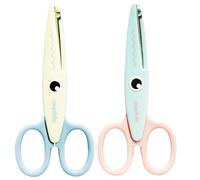 ANJOBIBI Decorative Pattern Edge Craft Scissors (2-Pack), Fancy Scissors, Suitable for Fun DIY Scrapbooking Crafting Projects for Kids Adults (Beige+blue)
