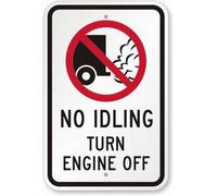 Anjoes Garage Decor Sign No Idling - Turn Engine Off (with No Idling Graphic) Safety Sign Caution Warning Sign Tin Metal Decor Sign 8x12