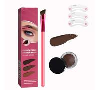 Anjoize 4D Laminated Brow Grooming Kit, Long-Lasting Eyebrow Pen & Microblade Brush, Ultra-Thin Angled Brush with Waterproof Gel, Home Makeup Starter Set (Dark Brown)