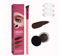 Anjoize 4D Laminated Brow Grooming Kit, Long-Lasting Eyebrow Pen & Microblade Brush, Ultra-Thin Angled Brush with Waterproof Gel, Home Makeup Starter Set (Taupe)