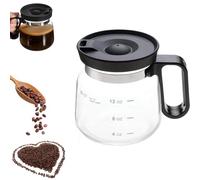 Anjoize Coffee Pot Mug, 16 Oz Glass Coffee Pot Mug, Mini Heatproof Clear Cup, with Straw Lid, for Hot Teas, Hot Chocolate (1pc)