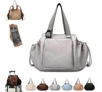 Anjoize Emma and Kate Everyday Bags, Multifunctional Large-Capacity Travel Organizer Bag, 15 Smart Compartments, for Travel, Work (Gray)