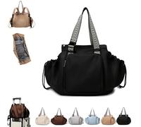 Anjoize Emma and Kate Everyday Bags, Multifunctional Large-Capacity Travel Organizer Bag, 15 Smart Compartments, for Travel, Work (Black)