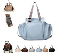 Anjoize Emma and Kate Everyday Bags, Multifunctional Large-Capacity Travel Organizer Bag, 15 Smart Compartments, for Travel, Work (Blue)