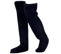 Anjoize Goose Down Knee Socks for Christmas, Soft Cozy Over The Knee Long Tube Sock, Warm and Fluffy, Suitable for Winter (Black)