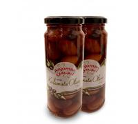 ANJOMAN 2 x Olive Kalamata Whole in Brine - Extra Jumbo 358ml Jars | Authentic Greek Olives for Salads & Cooking