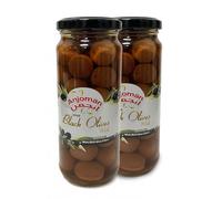 ANJOMAN 2 x Olive VOLOS Black Whole - Jumbo 358ml Jars | Authentic Greek Olives in Brine