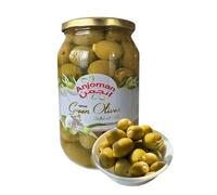 ANJOMAN 6 x Olive Green Stuffed with Garlic - Mammoth 1L Jars | Catering Pack | Authentic Spanish Olives