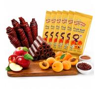 Anjoman Apricot Dried Fruit Leather Bar, 100g x 6 Sheets Snacks Bar, Lavashak No Added Sugar Vegan Snacks, Fruit Roll Ups, 40x14CM