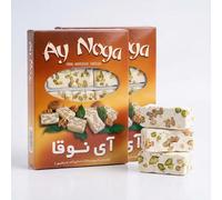 Anjoman Ay Noga Tabriz Original Nougat - Traditional Nuga Sweet | Soft Chewy Nougat from Tabriz | Premium Dessert with Pistachio Flavour | Gift Box