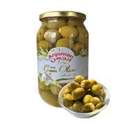 Anjoman Green Olives Stuffed with Garlic - Mammoth Size 1L Glass Jar | Bold & Aromatic Mediterranean Olives for Cooking, Salads & Tapas