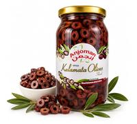 Anjoman Kalamata Sliced Olives 1L - Premium Authentic Mediterranean Kalamata Olives - Ready-to-Use Sliced Olives for Gourmet Pizzas, Pasta, Salads & Tapas - Time-Saving Bulk 1 Litre Jar