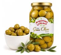 Anjoman Mammoth Green Whole Olives 1L - Extra Large Premium Mediterranean Table Olives with Stone-in - Plump, Juicy & Crisp Gourmet Whole Olives for Salads, Charcuterie Boards & Tapas - 1 Litre